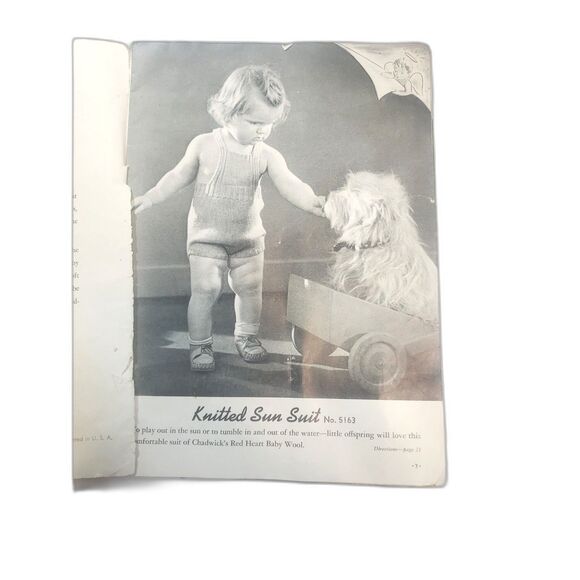 VINTAGE 1942 CHADWICK's Red Heart Woolies For Babies Book #178- 24 Pgs. - Picture 13 of 14